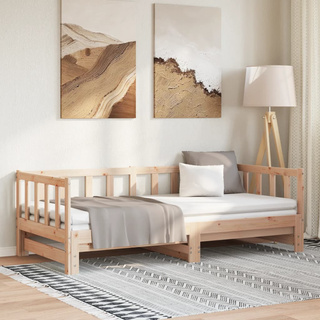 Łóżko dzienne rozsuwane, 90x200 cm, lite drewno sosnowe