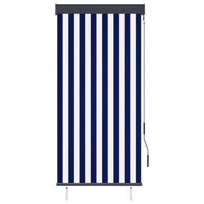 vidaXL Roleta zewnętrzna, 80x250 cm, niebiesko-biała