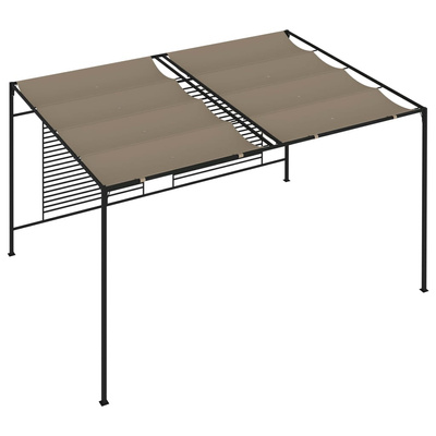 vidaXL Altana ogrodowa ze zwijanym dachem, 3x4x2,3 m, taupe, 180 g/m²