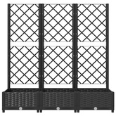 Donica ogrodowa z kratką, czarna, 120x40x121,5 cm, PP