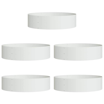 Pierścień doniczki 5 pcs Biały 80 x 80 x 20 cm Stal zimnogięta