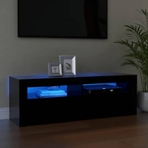 vidaXL Szafka pod TV z oświetleniem LED, czarna, 120x35x40 cm
