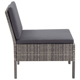 3-cz. zestaw wypoczynkowy do ogrodu, poduszki, rattan PE, szary