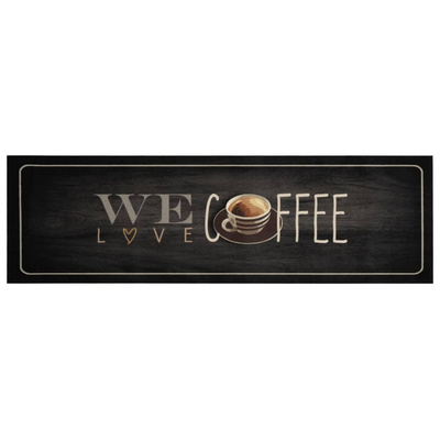 Dywanik kuchenny z napisem Coffee, 45x150 cm, aksamitny vidaXL