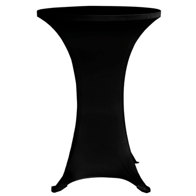 Pokrowce na stół barowy, ? 70 cm, czarne, elastyczne, 4 szt.