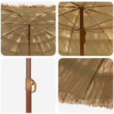 Parasol plażowy Naturalny 160 x 160 x 196 cm Poliester i Stal