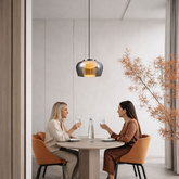 Lampa wisząca Insieme 35 szklana klosz dymiony nad stół do salonu
