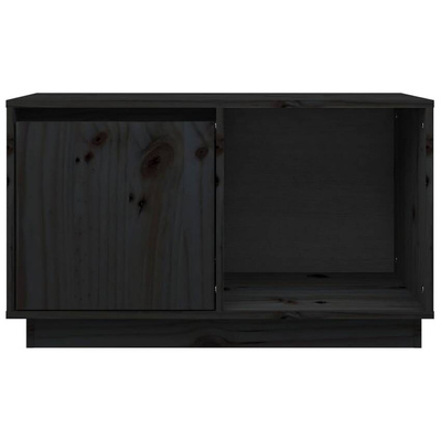 vidaXL Szafka pod TV, czarna, 74x35x44 cm, lite drewno sosnowe