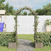 Pergola ogrodowa z donicami, szara, lite drewno jodłowe