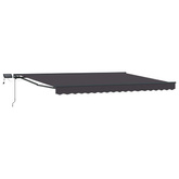 Ręczny ramowy zewnętrzny markizowy z LED Antracyt 5 × 3,5 m