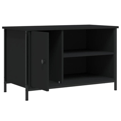 vidaXL Szafka pod TV, czarna, 80x40x50 cm, materiał drewnopochodny