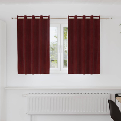 Zasłony zaciemniające 2 pcs Czerwone wino 140 x 140 cm Aksamit