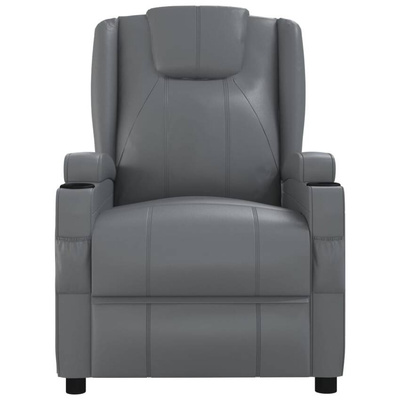 vidaXL Fotel masujący, antracytowy, tapicerowany sztuczną skórą model standard