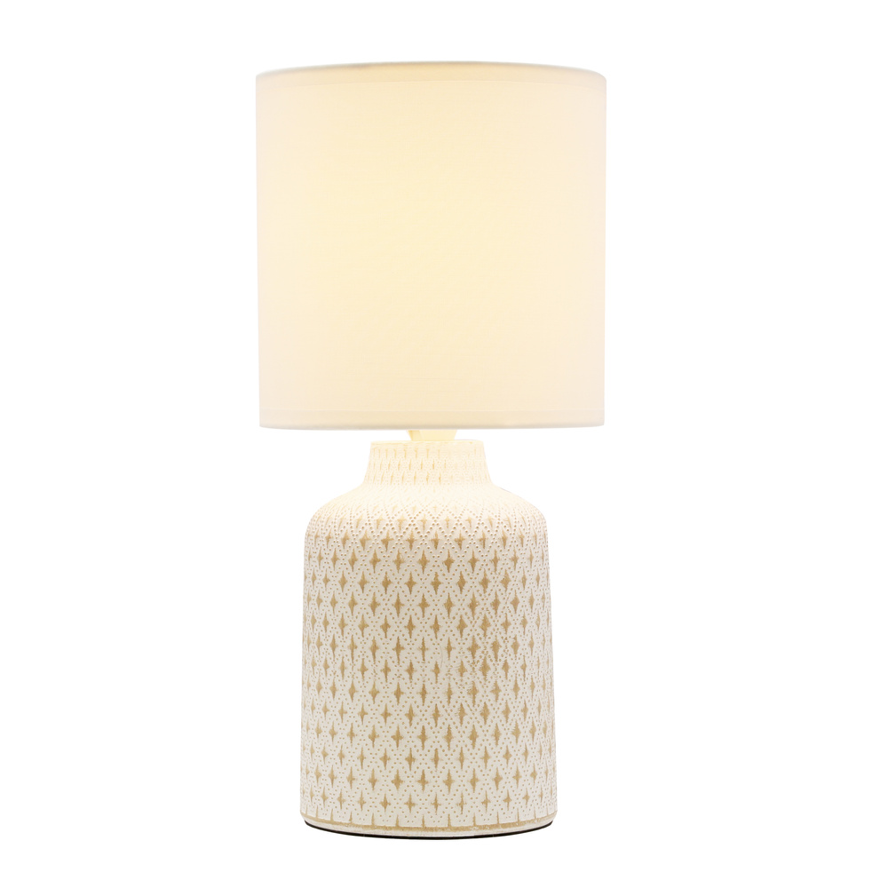 Lampa stołowa biała ceramika nocna Iner Candellux 41-79848