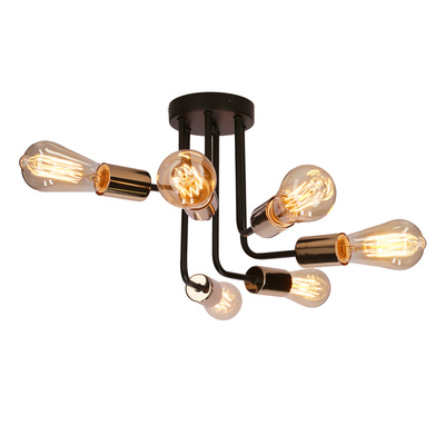 Lampa sufitowa żyrandol stalowy czarno-złoty Spill Candellux 36-56542