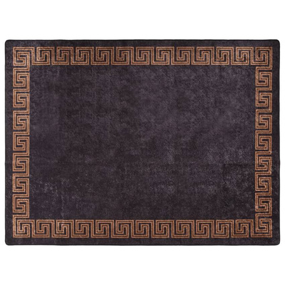 vidaXL Dywan z możliwością prania, czarno-złoty, 400x300 cm