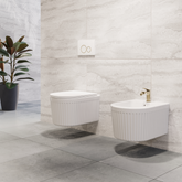 BIDET WISZĄCY GLAMOUR RYFLOWANY, BIAŁY