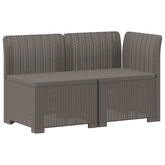 Sofa Ogrodowa 2-osobowa z Poduszkami w Wyglądzie Rattanowym