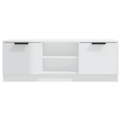 vidaXL Szafka pod TV, wysoki połysk, biała, 100x35x55 cm