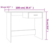 vidaXL Biurko, przydymiony dąb, 100x50x76 cm, materiał drewnopochodny model standard