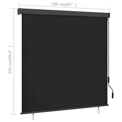 vidaXL Roleta zewnętrzna, 160x250 cm, antracytowa