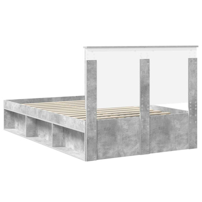 Ramka łóżka Betonowy szary 120 x 190 cm Drewno inżynieryjne