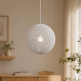 Lampa wisząca kula 30cm 1xE27 biała CARUBA 31-26944