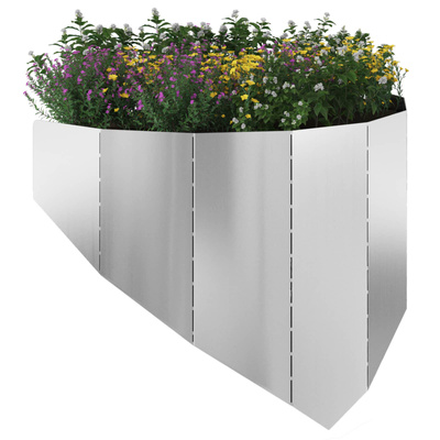 Krawężnik do trawnika 100 x 45 cm Stal srebrny