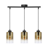 Aspra lampa wisząca czarny 3x60w e27 klosz bursztynowy