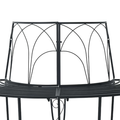 Ławka Drzewna 4 -osobowy 160 x 80 x 89 cm steel Czarny