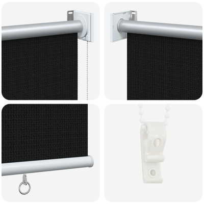 Roleta zewnętrzna 90% blokada UV Czarny 80 x 140 cm HDPE