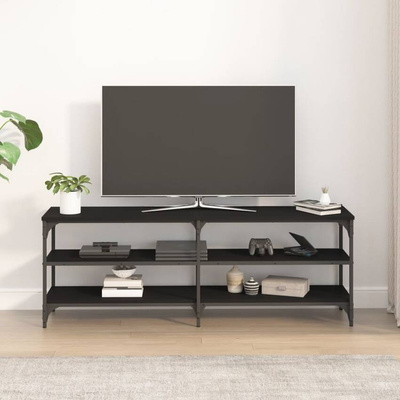 vidaXL Szafka pod TV, czarna, 140x30x50 cm, materiał drewnopochodny