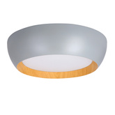 abruzzo lampa sufitowa plafon szaro drewniany klosz biały 14-24114