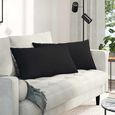Poduszki na sofę 2 pcs Czarny 80 x 40 cm tkanina