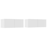 Ścienne szafki TV, 2 szt., białe, 80x30x30 cm