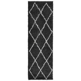 vidaXL Dywan z długim włosiem PAMPLONA, czarno-kremowy, 80x250 cm