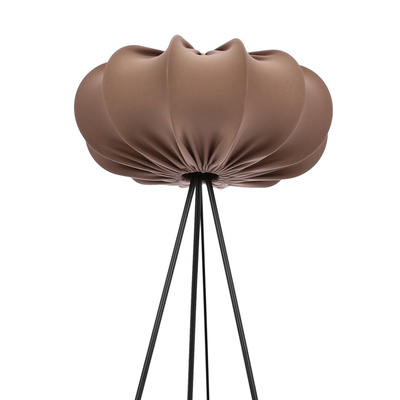 Lampa podłogowa CAFEE’ z abażurem brązowym mokka 52 cm - lampa stojąca w stylu skandynawskim E27