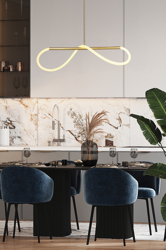 Lampa wisząca LED podłużna SUPREME 80 cm 3000K - designerska lampa nad stół