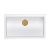 LOGAN 110 GraniteQ zlewozmywak snow white 76x44x23,5 cm 1-komorowy wpuszczany z syfonem manualnym miedziany
