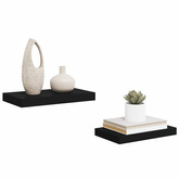 vidaXL Półki ścienne, 2 szt., czarne, 40x23x3,8 cm, MDF