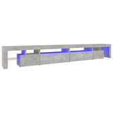 vidaXL Szafka pod TV z oświetleniem LED, szarość betonu, 290x36,5x40cm