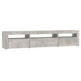 vidaXL Szafka pod TV z oświetleniem LED, szarość betonu, 195x35x40 cm