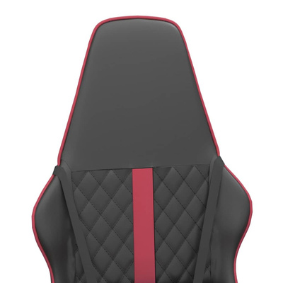 vidaXL Fotel gamingowy, czarno-bordowy, sztuczna skóra model standard