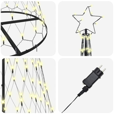 Choinka świąteczna LED z podstawą Ciepła biel 250 cm Metal