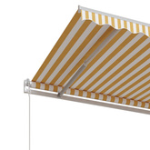 Automatycznie zwijana markiza, 500x350 cm, żółto-biała