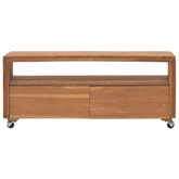 vidaXL Szafka z kółkami pod TV, 110x30x40 cm, lite drewno tekowe