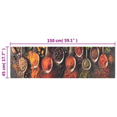 vidaXL Dywanik kuchenny, wzór w łyżeczki z przyprawami, 45x150 cm