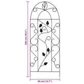 Podpórki do roślin pnących, 3 szt., czarne, 40x100 cm, żelazo