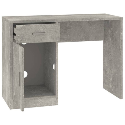 vidaXL Biurko z szufladą i szafką, szarość betonu, 100x40x73 cm