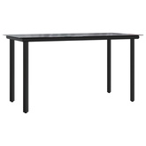 9-częściowy zestaw mebli ogrodowych, czarny, rattan PVC